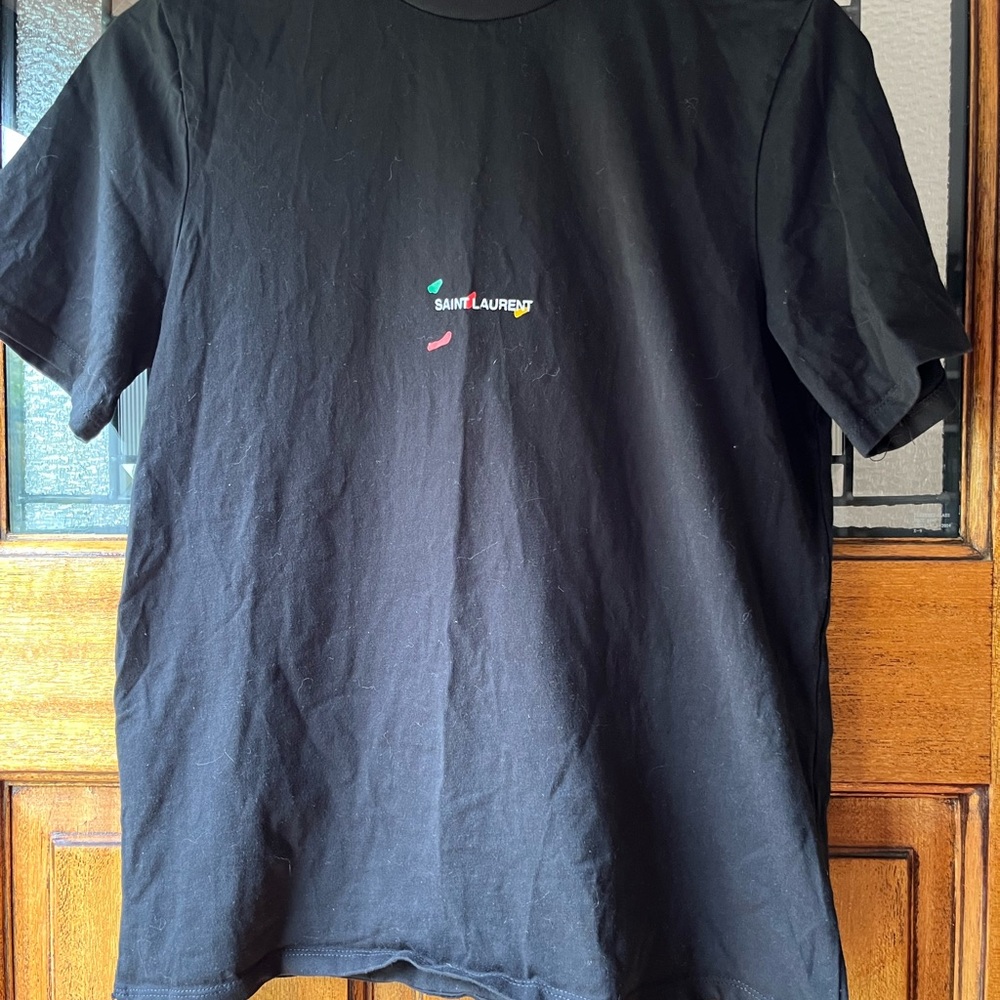 Saint Laurent Classic Black Paint Splatter Tee